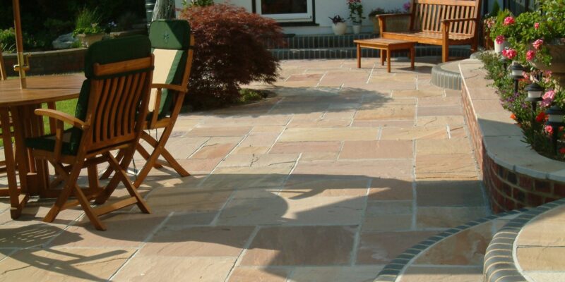 Indian sandstone paving